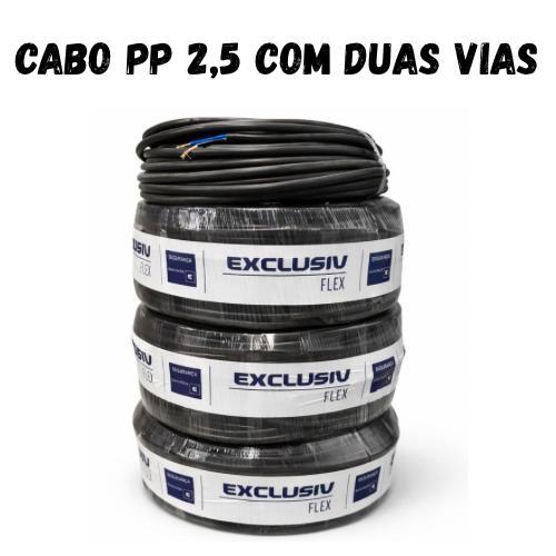 Cabo PP 2x2,5 mm 100 metros 50 metros 40 metros e 30 metros