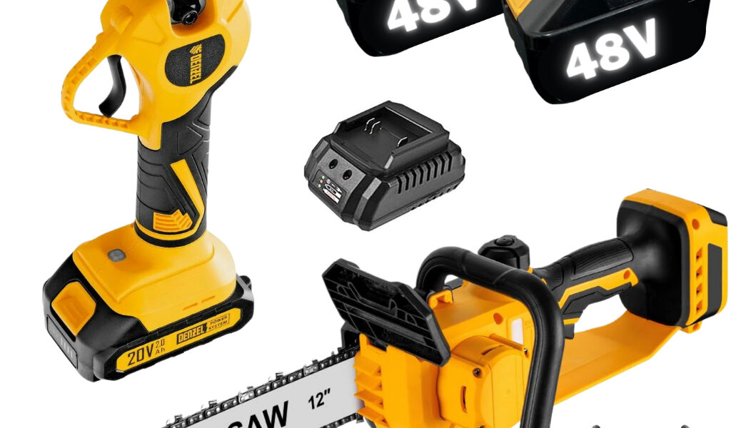 Motosserra Tesoura A Bateria 12 Polegadas 2000w Poda Arvore Brushless 2 Baterias 48v Serra Elétrica