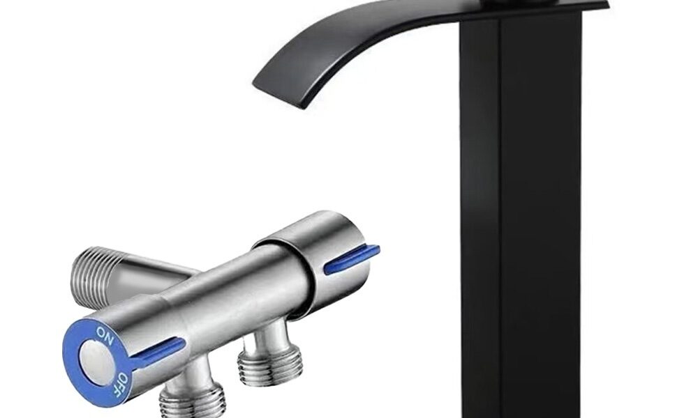 Torneira Banheiro Cuba Alta Cascata Inox Bancada Metal Acabamento Brilhante