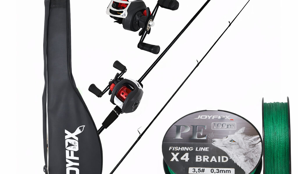 Kit Vara de Pesca Carretilha Linha Multifilamento 100m Conjunto Completo para Pesca Esportiva