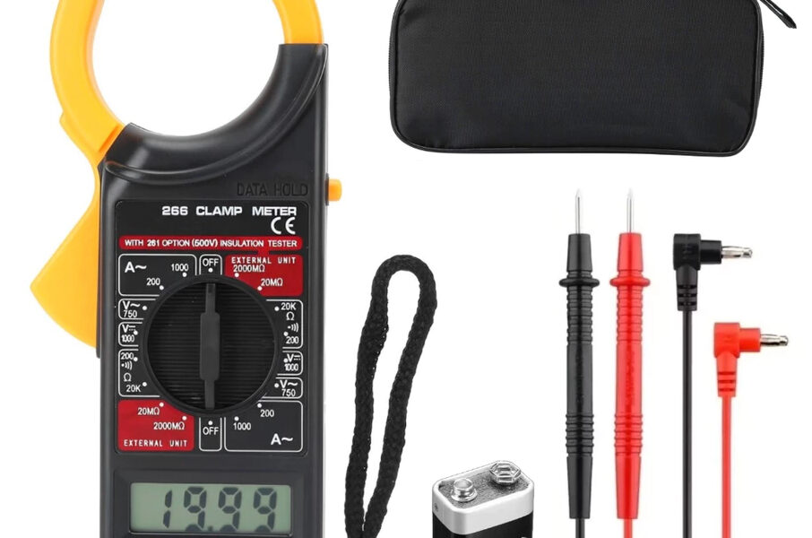 Alicate Amperímetro Digital ferramenta Portátil C/ Estojo C/ Bateria Voltimetro Multímetro