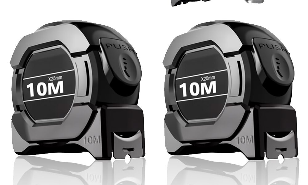 2 Peças Trena Profissional Fita Métrica Fluorescente Com Trava 10M