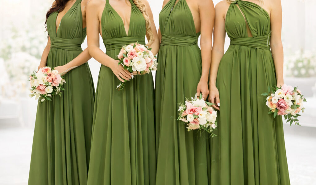 Vestido longo de Festa Multiformas Varias Formas de Vestir Terracota Festa Madrinhas