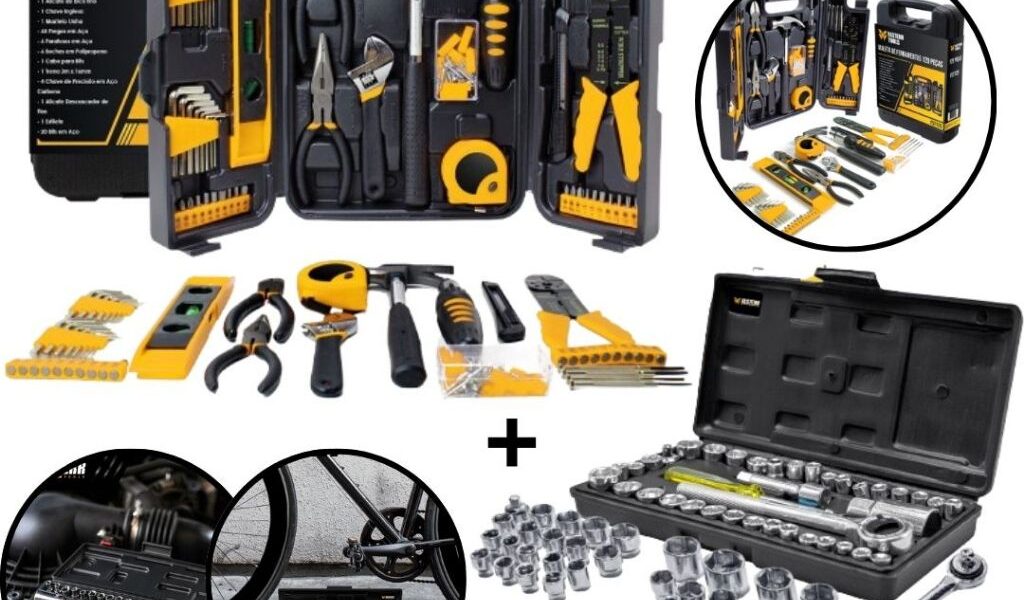 Kit De Ferramentas Com 129 Peças FST129 + Jogo De Soquete FST003 40 Peças - Fasterr