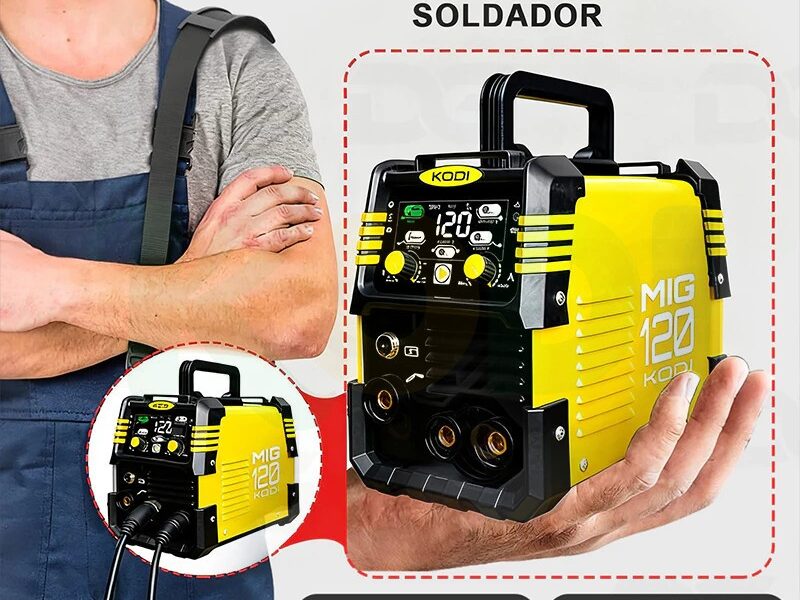 Máquina Solda MIG/MMA/TIG 5 em 1 Sem Gás Portátil Bivolt com Display Digital D13