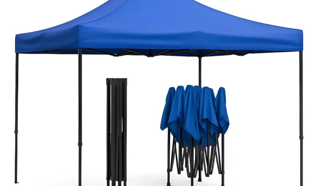 Tenda Gazebo Articulado Pagoda Sanfonada 3x3m Azul Dobrável Impermeável Praia Piscina Camping