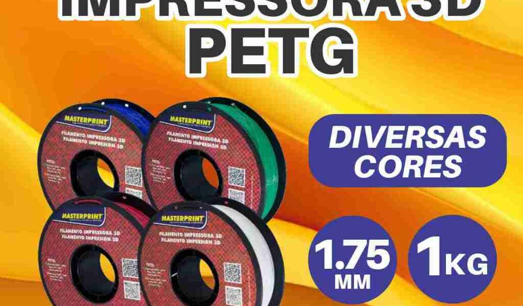 Filamento PETG MasterPrint 1Kg 1.75mm Várias Cores para Impressora 3D