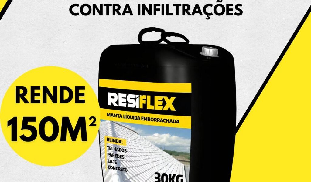 Manta Líquida Emborrachada Impermeabilizante Resiflex 30Kg Contra Infiltrações Em Lajes E Telhados