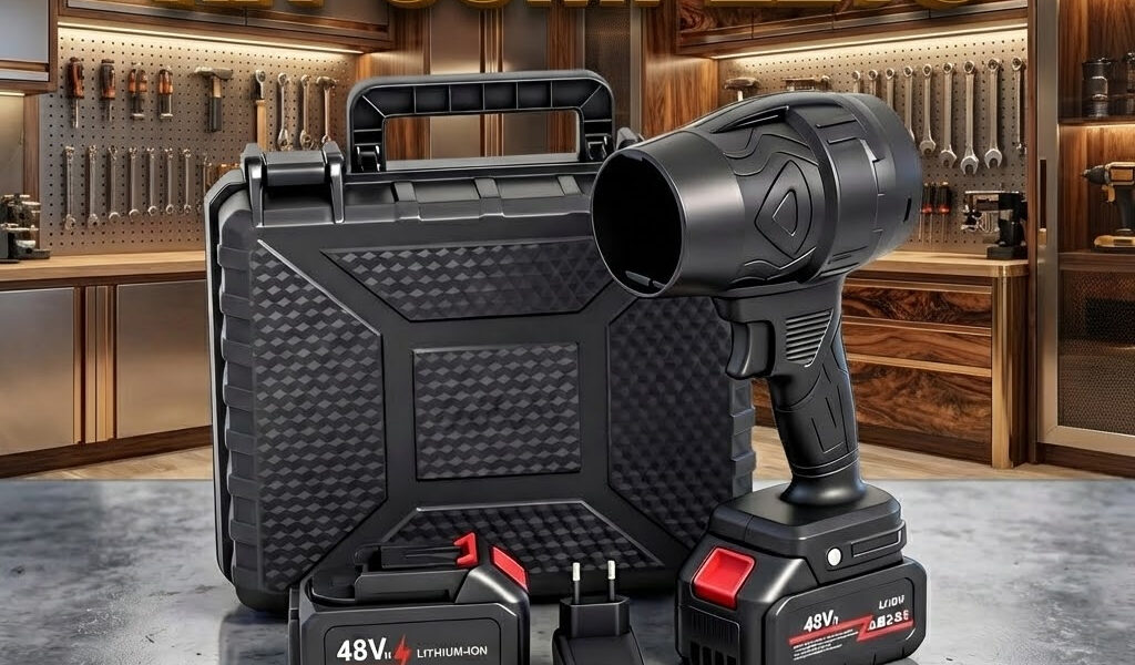 Soprador Turbo Jet Fan Secador Automotivo 2 Baterias 48V com Maleta - Limpeza PC e Churrasqueira