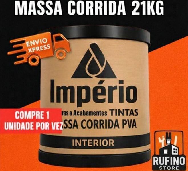 Massa Corrida 21kg Império para Parede Interna e Externa | Revestimento Branco Liso Pronto para Uso