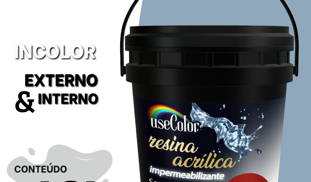 Resina Acrílica Impermeabilizante 18L Incolor Secagem Rápida Acabamento brilhante Base Água Multiuso
