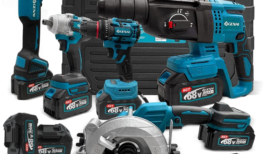 68V Brushless Kit 5 Em 1 Ferramentas Martelete Esmerilhadeira Lixadeira Parafusadeira Chave Impacto Com 5 Baterias