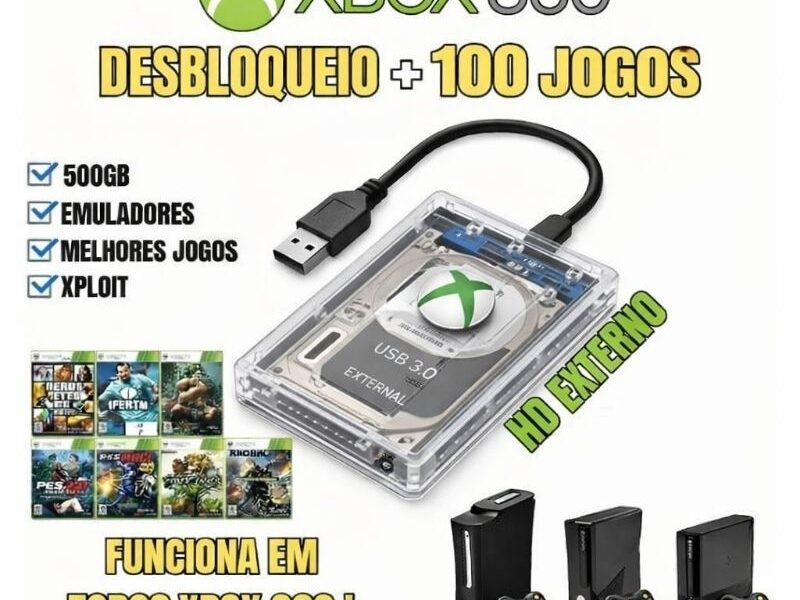 HD PARA XBOX 360 CHEIO DE JOGOS