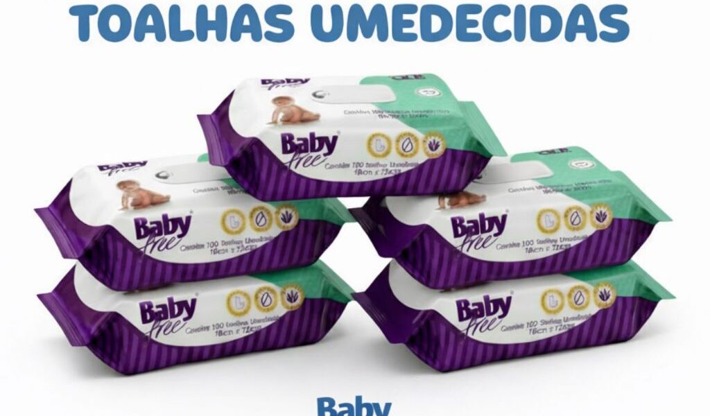 Kit 05 Toalhas Umedecidas/lenços Baby free c/100