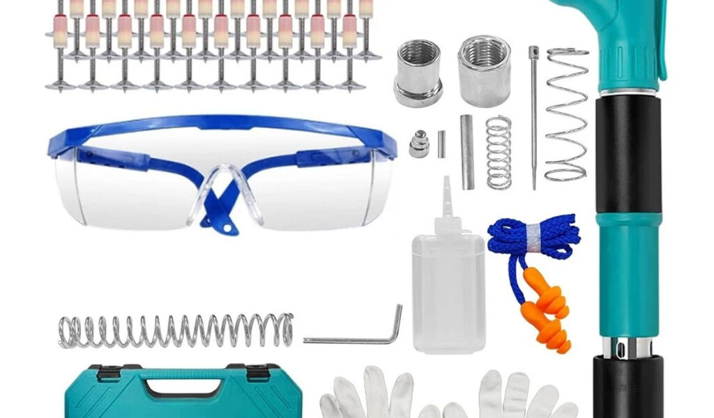 Kit Fixadora Finca Pino Profissional Ação Direta 27mm Reforçada + 100/200 Pinos