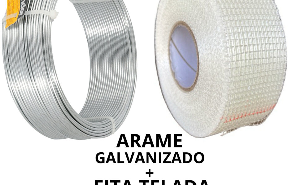 KIT Forro de isopor placa eps teto rebaixamento laje Arame galvanizado 18mm + Fita telada adesiva