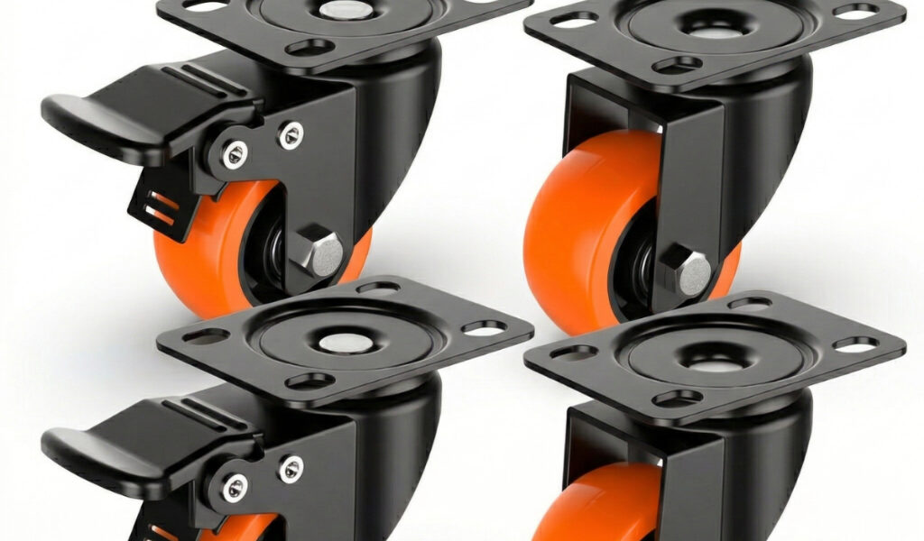 Jogo Kit 4 Rodinha Roda Para Móveis Giratória Reforçada Freio Trava 50mm 400kg