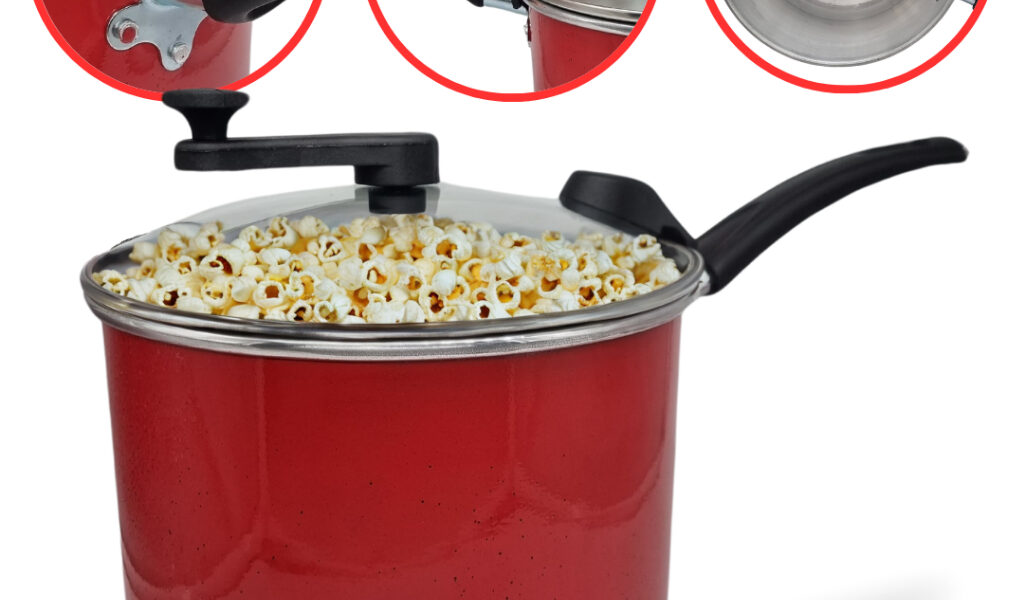 Panela Pipoqueira Alumínio Color N°20 4 Litros Com Tampa de Vidro (pipoqueira panela)