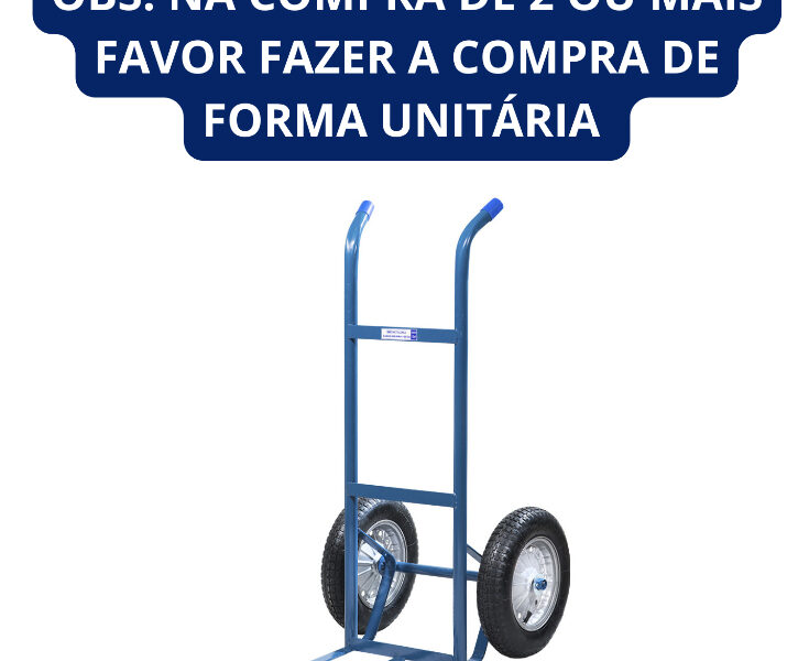 Carrinho de Carga 150kg Metalosa – Roda Maciça ou Pneumática | Carro Armazém Reforçado