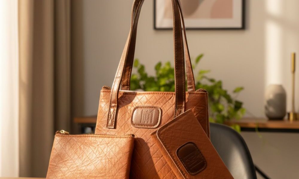 Bolsa Feminina Kit 3 Peças Mini Tote Casual + Carteira + Necessaire