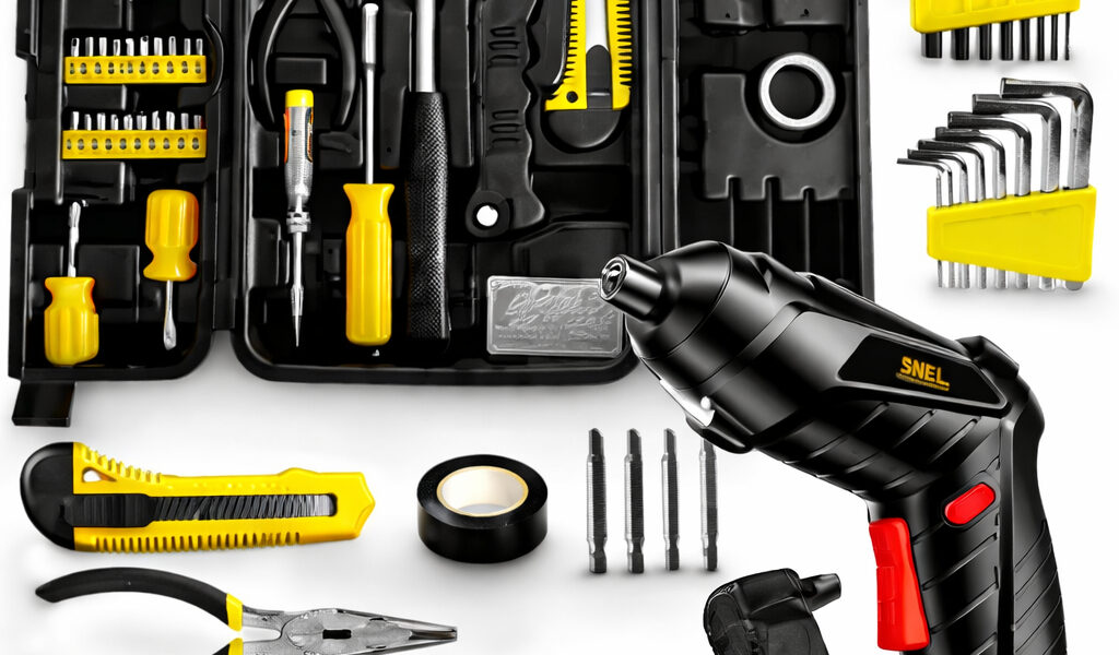 Kit Parafusadeira A Bateria Com Jogo de Ferramentas Maleta 200 Peças