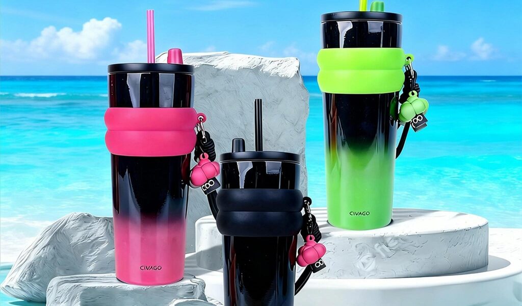 CIVAGO Copo Térmico 770ml Fashion Garrafa Térmica Aço Inox Revestimento Interior Cerâmico Antivazamento e Anti-poeira