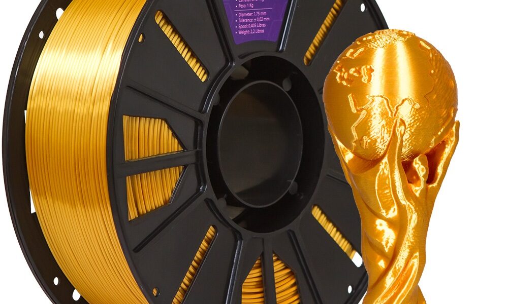 Filamento PLA Dourado Ultra V-Silk Voolt3D 1Kg 1,75mm para Impressora 3D FDM