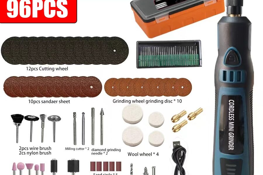 Mini Esmerilhadeira Sem Fio Conjunto De Elétrica Polidora Kit De Perfuratriz