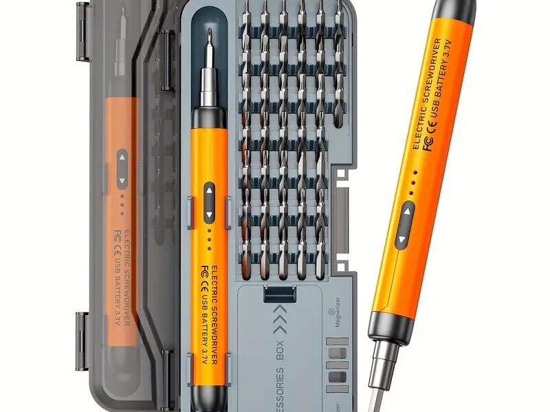 Conjunto de chave de fenda elétrica laranja 38 em um