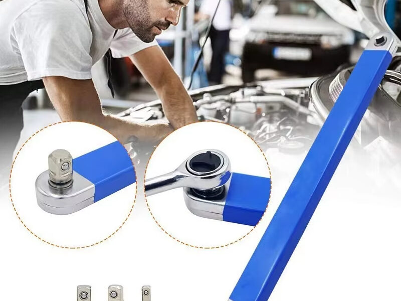 Chave Manual multifuncional para carro, chave de extensão de desvio de carro com 4 adaptadores, chave de catraca de soqu