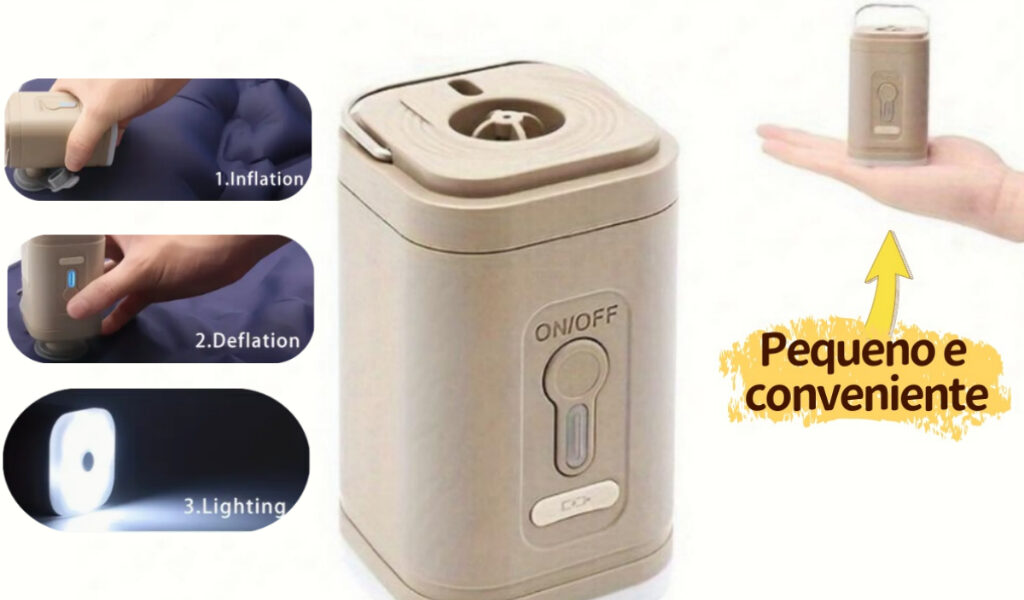 Bomba de Ar Sem Fio, Carregamento e Sucção de Dupla Finalidade, Adequada para Colchão de Bateria de