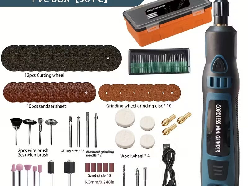 Kit 96 peças Mini Esmerilhadeira Sem Fio Conjunto De Elétrica Polidora Kit De Perfuratriz