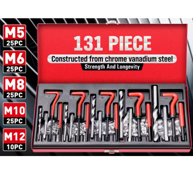 Kit Jogo Helicoil Reparo Rosca Postiça M5-m12 Com 131/40/20 Peças