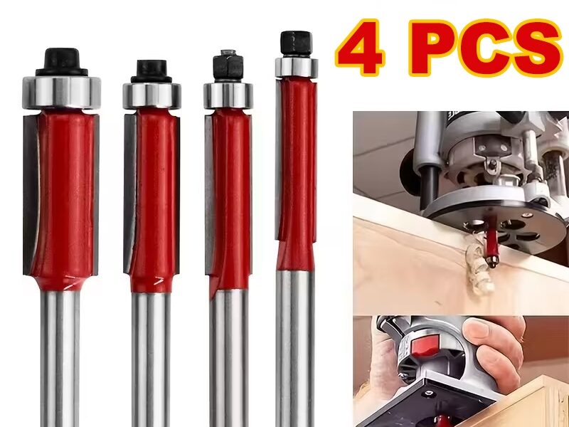Jogo 4 Fresas Reta Haste 6mm Tupia Acabamento Instrumento