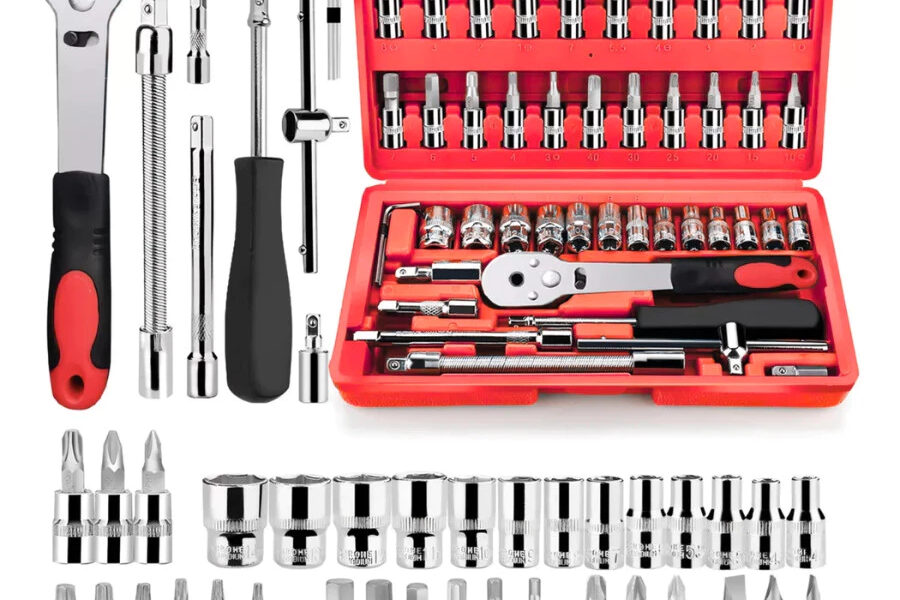 Kit Ferramentas 46 (1063) Peças Jogo De Soquetes Chave Catraca Reversível Com Maleta Jogo Completo 1063