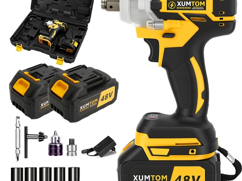 Chave de impacto 3 em 1 Profissional Parafusadeira Furadeira elétrica sem fio Brushless Com 2 Baterias