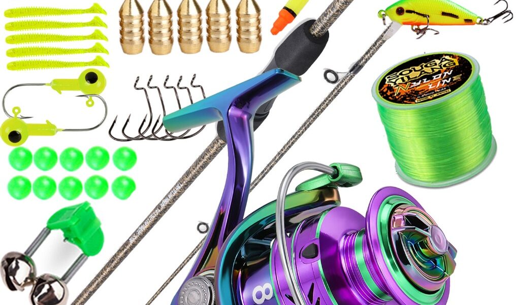 Conjunto De Vara De Pesca E Carretel Sougayilang 1.8M/6FT Com Linha De Isca Grátis De Metal Alça Dupla 5.2 : 1 1000-5000