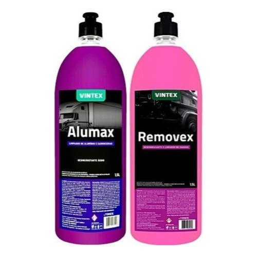 Kit Vintex Alumax e Removex 1,5L | Limpa Motor, Chassi, Rodas, Alumínio, Inox | Alta Performance