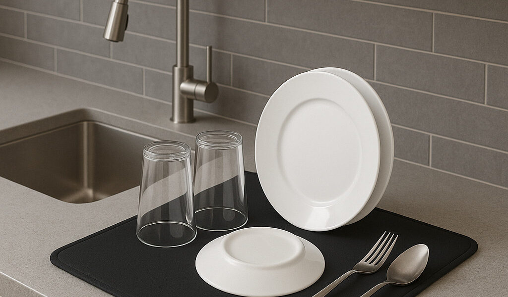 Tapete Escorredor de Louça 70x35cm Grande Absorvente e Antiderrapante para Cozinha