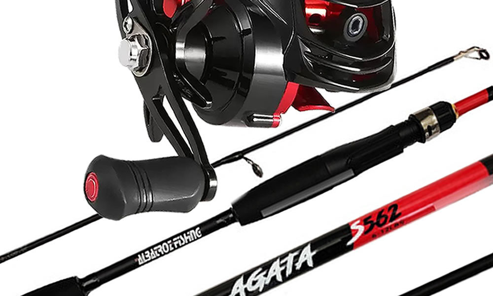 Carretilha 19 Rolamentos Vara Fibra Carbono Pesca Kit 15Kg