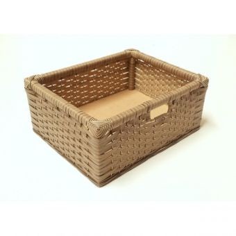 Cesta Gaveta Organizadora Fibra Sintética 39x31x16,5 Estrutura de madeira tecida com fibra Sintética