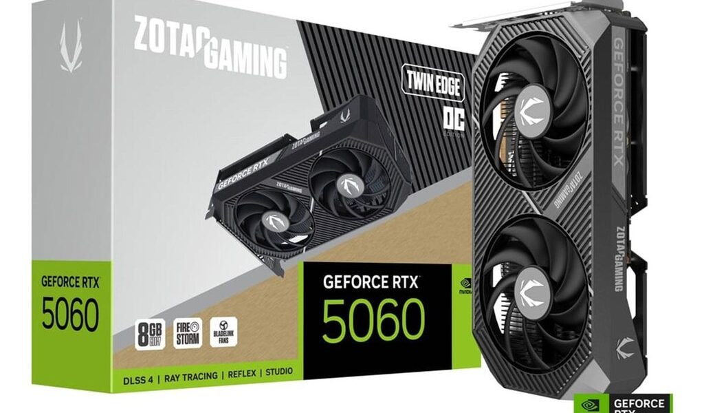 Placa de Vídeo GPU Zotac Gaming Geforce Rtx 5060 8gb 128bits Gddr7 Twin Edge Oc Zt-B50600h-10m