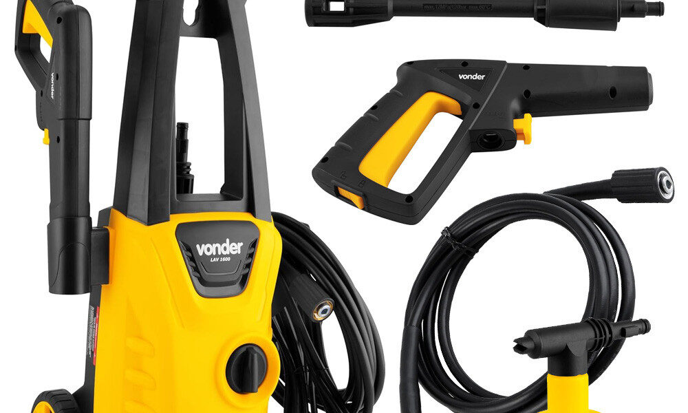 Lavadora de Alta Pressão Econômica Potente 1400W Lav1600 Vonder - Acompanha Rodas e Bico Shampoo