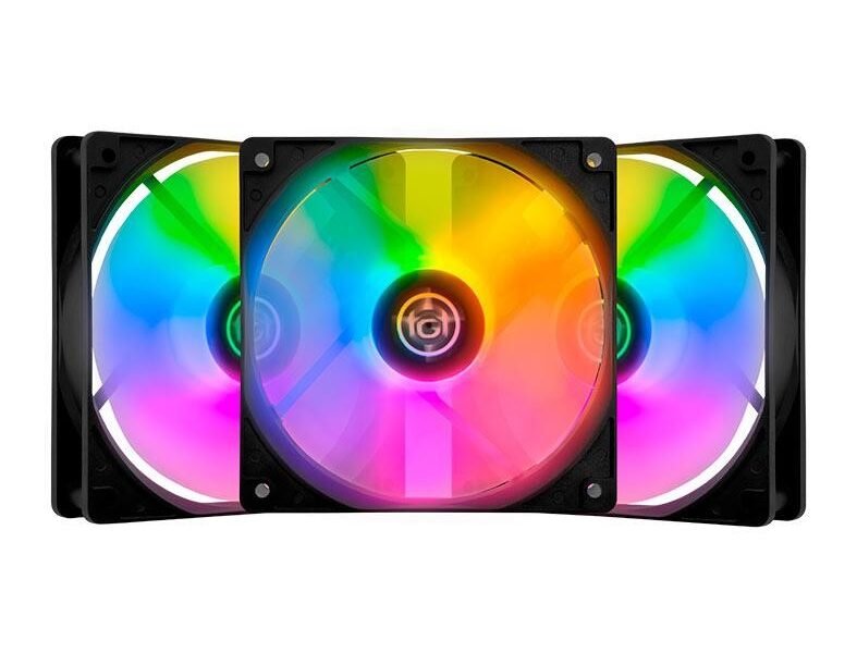 Kit Ventoinhas TGT Striker, Rainbow, 3x120mm, TGT-STK3-BLRBW