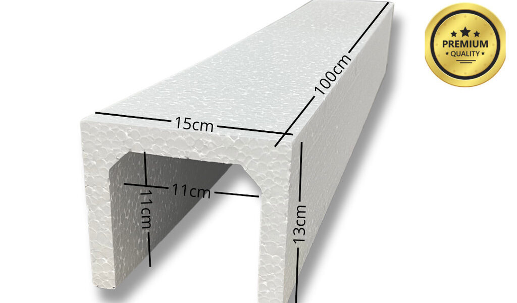 Moldura Shaft Isopor para Esconder Cano 100 mm Interno Kit com 2 metros