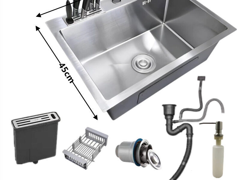 Cuba Gourmet Pia Inox Quadrada Cozinha Luxo 60x45 Acessórios Cuba Para Cozinha Com Acessórios