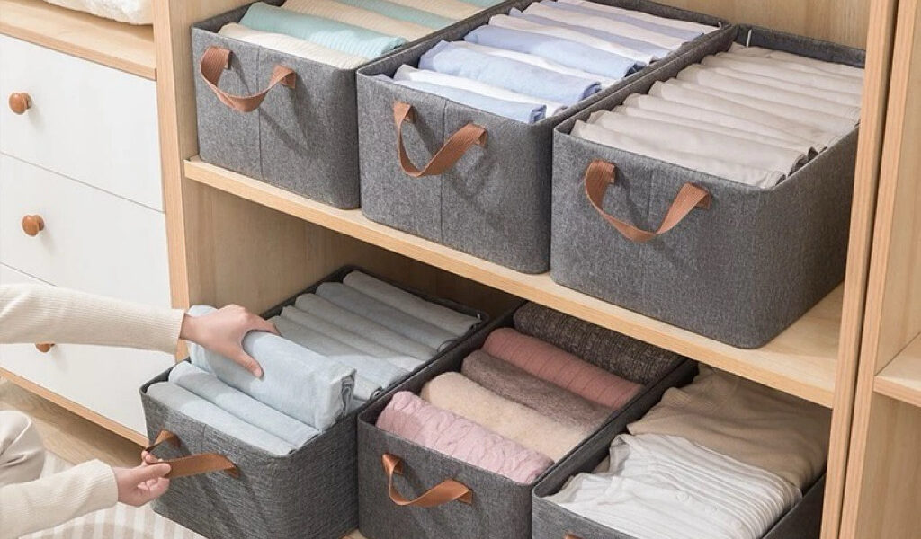 Cesto Organizador de Guarda Roupas Reforçado Caixa para Armazenar Multiuso Rígido