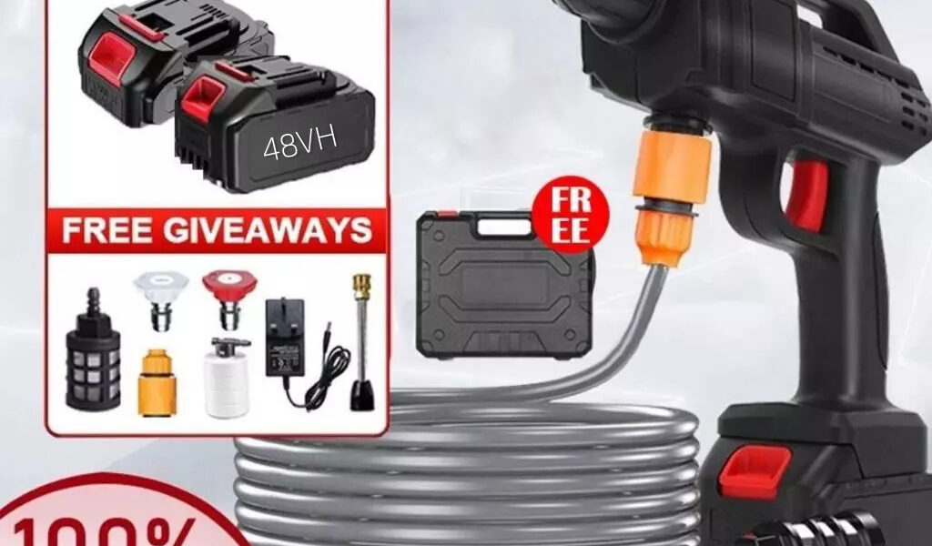 Lavadora Alta Pressão Lava Jato Portátil Recarregável Com Maleta e Acessórios Recarregável 1 ou 2 bateria