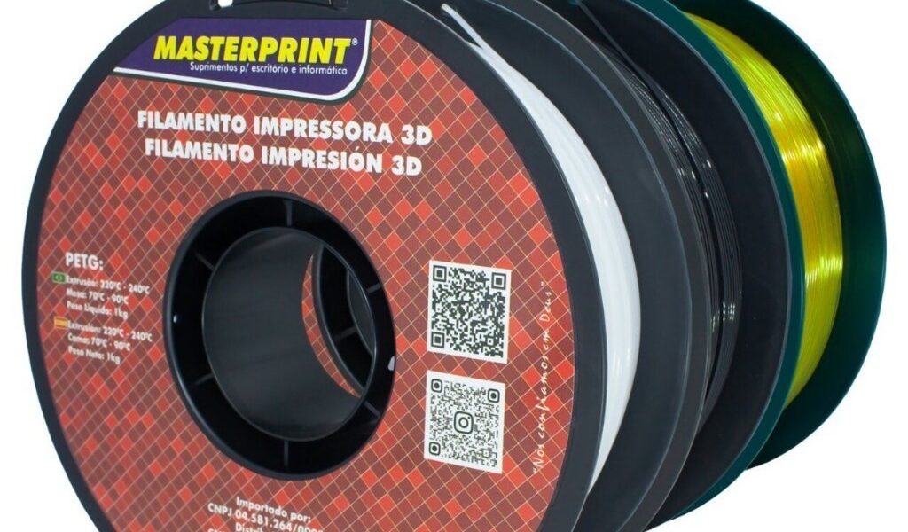 Filamento PETG 3D 1.75mm 1KG Cores a escolha para Impressora 3D Masterprint nao PLA
