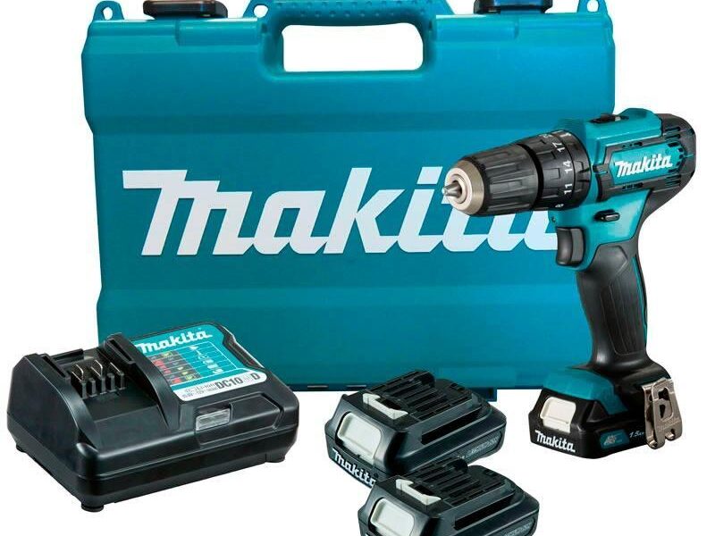 ‎Parafusadeira e Furadeira Impacto Makita 12V Hp333 2 Bataterias Bivolt